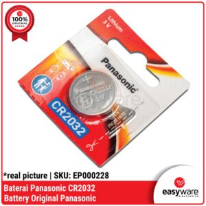 Panasonic CR2032 Battery 3 Volt Original - Baterai Koin CMOS, Keyless, Timbangan Digital