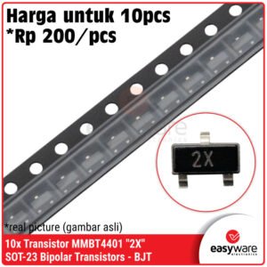 10 Pcs MMBT4401 SOT-23 (Marking 2X) Transistor NPN Switching Signal SMD Transistor 2X