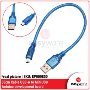 Kabel Data USB-A to MiniUSB 30cm - Kabel Pendek untuk Arduino Nano, Kamera, PS3