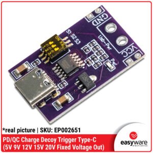 PD/QC Charge Decoy Trigger Type C USB Module Pemicu Tegangan 5V 9V 12V 15V 20V Fixed Output