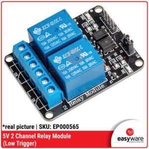 Relay Module 2 Channel 5V - Relay Board Low Level Trigger 10A 250V Pengendali Listrik Aman untuk Proyek Elektronika