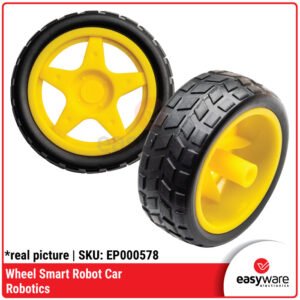 Roda Robot Smart Car - Roda Robot Plastik Karet 65mm untuk Robot 2WD 4WD