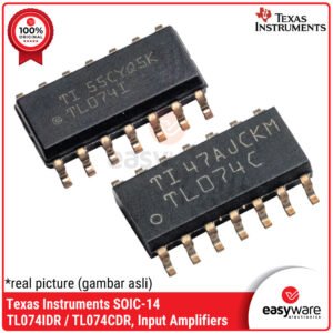 IC Amplifier TL074 - TL074CDR (0-70°C) & TL074IDR (-40-85°C), Quad Op-Amp JFET SMD - Texas Instruments