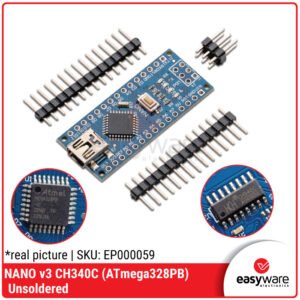 NANO V3.0 Board ATmega328P CH340C - MiniUSB Unsoldered, Kompatibel Arduino