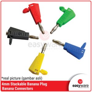 4mm Stackable Banana Male Plug Nickel Plated Speaker Connector Test Probe Binding Post Red Green Blue Yellow White Black Merah Hijau Biru P3002