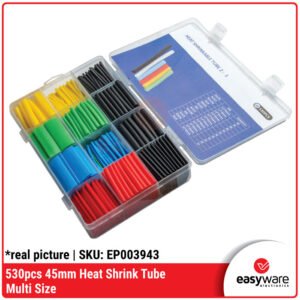 Kit Heat Shrink Tube 530pcs - Selongsong Bakar Multi Warna & Diameter, Rasio 2:1