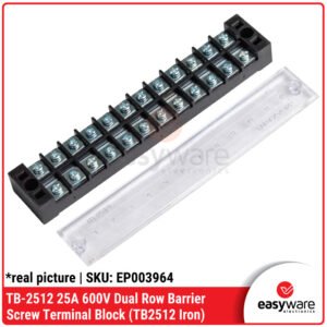 Terminal Blok Sekrup Dual Row TB-2512 - Konektor Daya 600V 25A (Pitch 10mm)