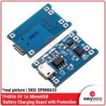 TP4056 Lithium Charger Board - Micro USB, 1A, dengan Proteksi Penuh untuk Baterai 3.7V/4.2V