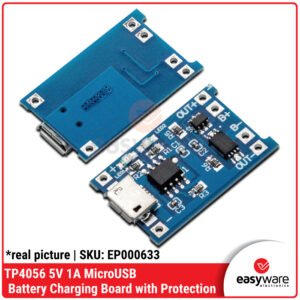 TP4056 Lithium Charger Board - Micro USB, 1A, dengan Proteksi Penuh untuk Baterai 3.7V/4.2V