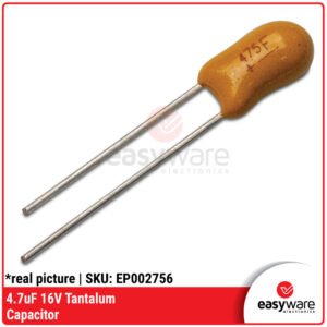 Tantalum Capacitor 4.7uF 16V Tantalum Kapasitor DIP Through Hole 4.7 uF 16 V