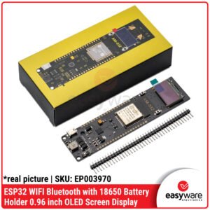 ESP32 Development Board with 18650 Battery Holder + OLED 0.96 Inch WiFi Bluetooth