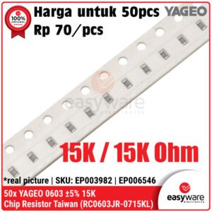 50pcs Resistor SMD 0603 YAGEO 5% 15K Chip Resistor 15K Ohm Resistor SMD