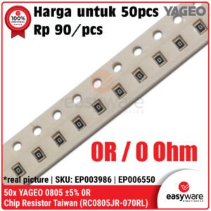 50pcs Resistor SMD 0805 YAGEO 5% 0R Chip Resistor 0 Ohm Resistor SMD
