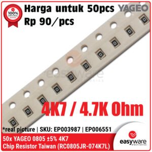 50pcs Resistor SMD 0805 YAGEO 5% 4K7 Chip Resistor 4.7K Ohm Resistor SMD