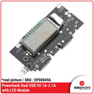 Modul Power Bank LCD Display - Dual USB Output 1A & 2.1A untuk Baterai 18650 DIY