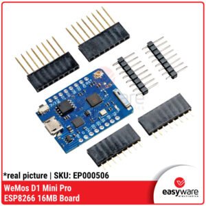 WeMos D1 Mini Pro ESP8266 16MB Board with External Antenna Connector