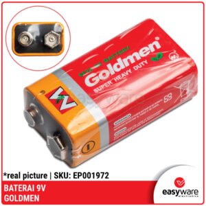 Baterai 9V GOLDMEN - Baterai Kotak 9 Volt PP3 untuk Multimeter, Smoke Detector, dan Elektronika