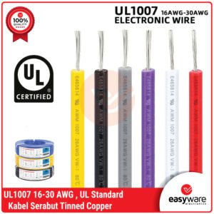 Kabel AWG 18 20 22 24 26 28 30 AWG Silver Tinned UL1007 Standar AWG Kabel Serabut AWG18 AWG22 (Harga per meter)