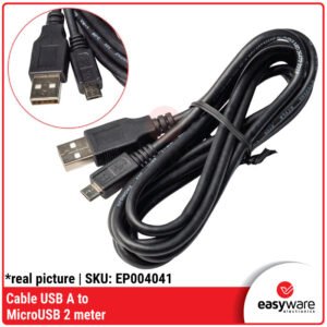 Kabel Micro USB 2 Meter Hitam Charging & Data Cable Android Kabel Arduino Kabel Data Kabel Charger MicroUSB