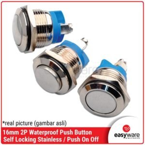 Momentary Switch 16mm Stainless Push Button On Waterproof Stainless