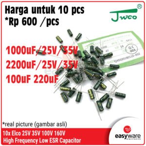 3Pcs Elco High Frequency 100V 35V 25V Low ESR 100uF 1000uF 2200uF - Kapasitor Elektrolit Berbagai Varian