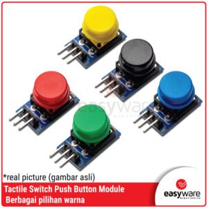 Modul Tactile Switch Push Button 12x12mm 3-Pin PCB - Red Green Blue Yellow Black