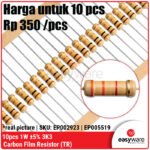 10x Carbon Film Resistor 1W 5% 1K 1K5 2K2 3K3 3K9 4K7 6K8 10K 12K 22K - 3K3